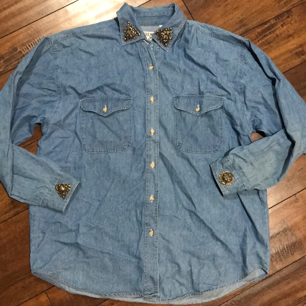 Vintage Denim Button Down Shirt